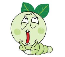 Funny Round Green Worm sticker #15032908
