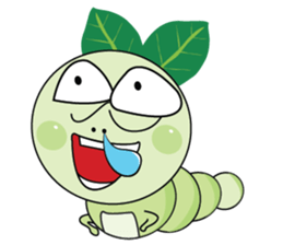 Funny Round Green Worm sticker #15032910