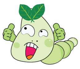 Funny Round Green Worm sticker #15032911