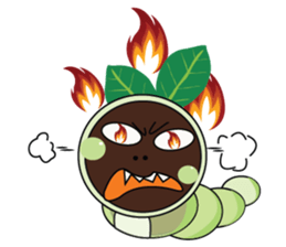 Funny Round Green Worm sticker #15032912