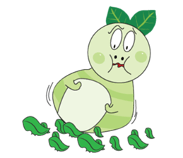 Funny Round Green Worm sticker #15032913
