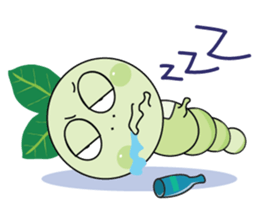 Funny Round Green Worm sticker #15032915
