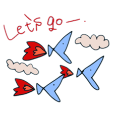 cat and fish. sticker #15035039