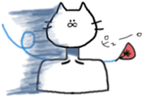 cat and fish. sticker #15035050