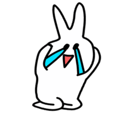 little funny white rabbit sticker #15040174