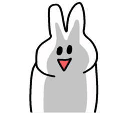 little funny white rabbit sticker #15040176