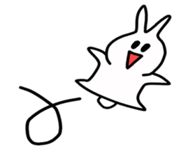 little funny white rabbit sticker #15040178