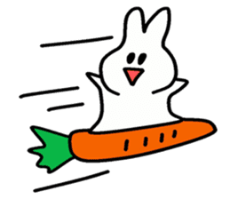 little funny white rabbit sticker #15040180