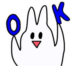 little funny white rabbit sticker #15040184
