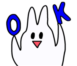 little funny white rabbit sticker #15040184