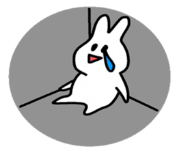 little funny white rabbit sticker #15040185