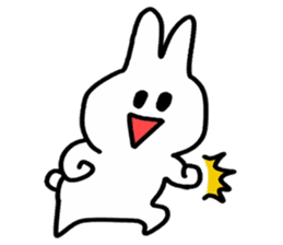 little funny white rabbit sticker #15040186