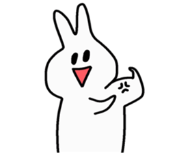little funny white rabbit sticker #15040191