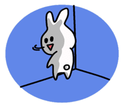 little funny white rabbit sticker #15040193