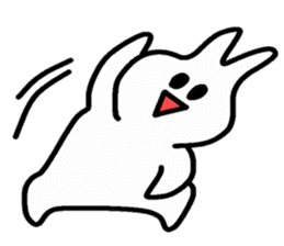 little funny white rabbit sticker #15040194