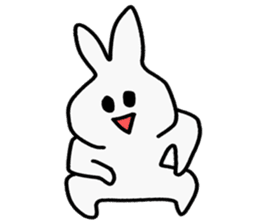 little funny white rabbit sticker #15040195