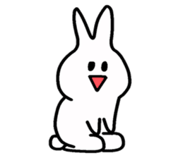 little funny white rabbit sticker #15040200