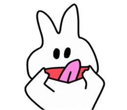 little funny white rabbit sticker #15040201