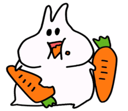 little funny white rabbit sticker #15040202