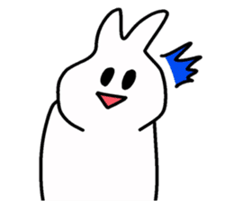 little funny white rabbit sticker #15040203