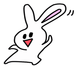 little funny white rabbit sticker #15040206