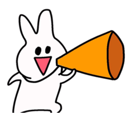 little funny white rabbit sticker #15040207