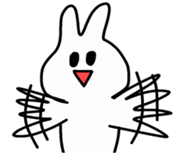 little funny white rabbit sticker #15040208