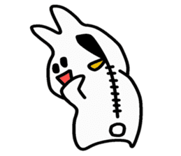 little funny white rabbit sticker #15040210
