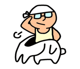 little funny white rabbit sticker #15040211