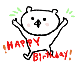 white bear Happy Birthday sticker sticker #15042206