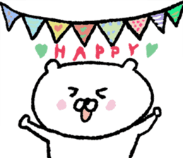 white bear Happy Birthday sticker sticker #15042230