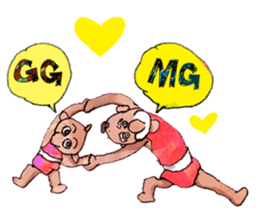 Pro wrestler Brothers of red iron sticker #15042971