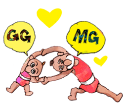 Pro wrestler Brothers of red iron sticker #15042971