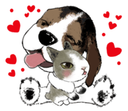 The beagle meets the little rabbit 2017 sticker #15044118