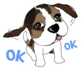 The beagle meets the little rabbit 2017 sticker #15044121