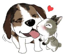 The beagle meets the little rabbit 2017 sticker #15044127