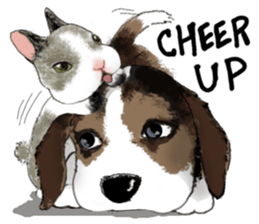 The beagle meets the little rabbit 2017 sticker #15044135