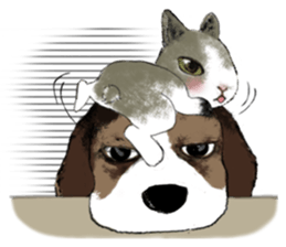 The beagle meets the little rabbit 2017 sticker #15044137