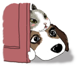 The beagle meets the little rabbit 2017 sticker #15044146