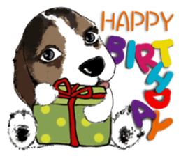 The beagle meets the little rabbit 2017 sticker #15044152