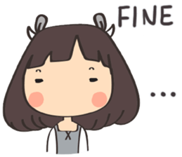 August : girl in a gray mood 2 sticker #15045791