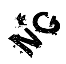 Black<Cat sticker> sticker #15047417