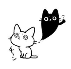Black<Cat sticker> sticker #15047423