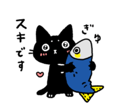 Black<Cat sticker> sticker #15047425