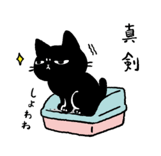 Black<Cat sticker> sticker #15047451