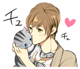 American Shorthair cat&Japanese Boy sticker #15052653