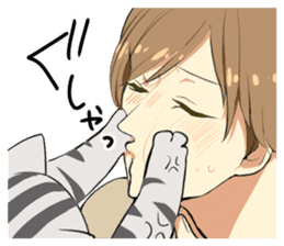 American Shorthair cat&Japanese Boy sticker #15052654