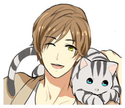 American Shorthair cat&Japanese Boy sticker #15052669