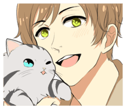 American Shorthair cat&Japanese Boy sticker #15052670