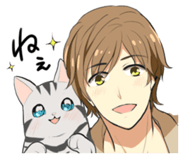 American Shorthair cat&Japanese Boy sticker #15052678